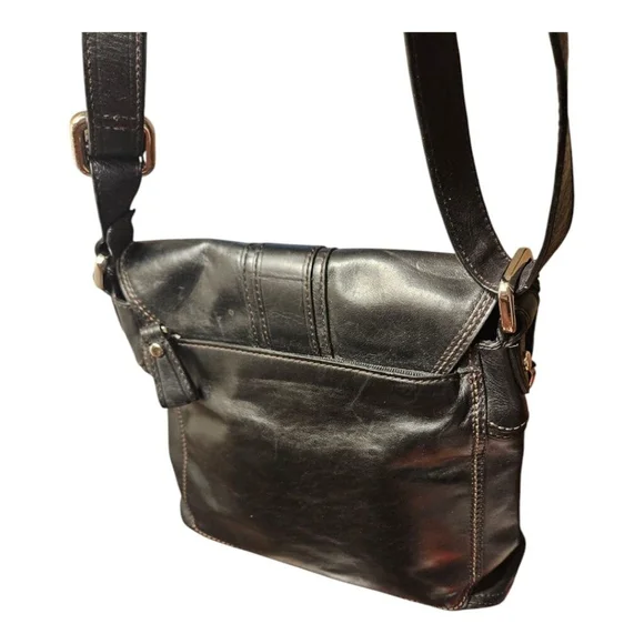 Women's Vintage Fossil Leather Crossbody Bag Black - Picture 16 of 16